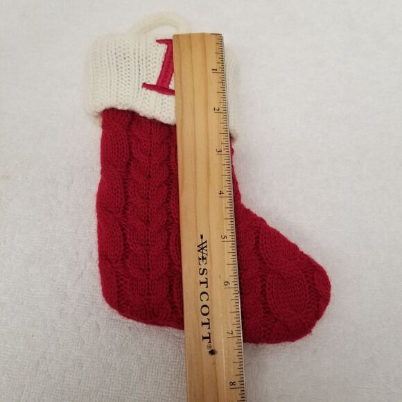 Baby Christmas stocking monogram P seven inches tall - Picture 6 of 6
